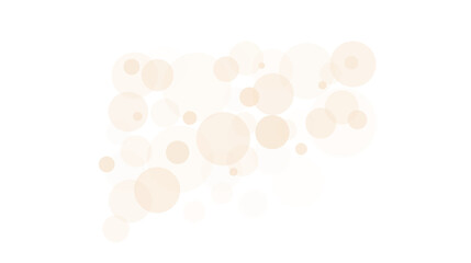 A collection of light beige circles floating on a white background