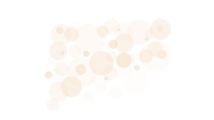 A collection of light beige circles floating on a white background