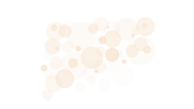 A collection of light beige circles floating on a white background