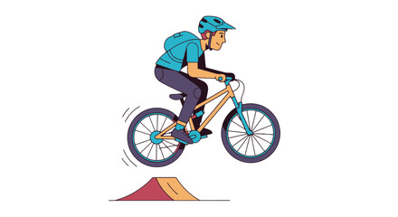Fototapeta premium A Person Performing A Bicycle Stunt With The Right Attitude In Animated Form