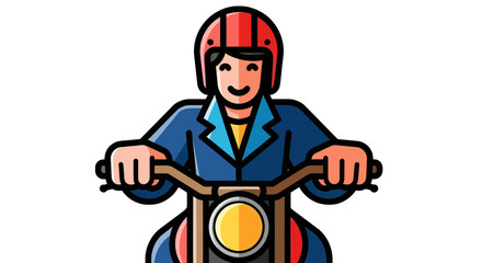 Obraz premium A Person Rides A Motorcycle With A Helmet In A Colorful Illustration Design