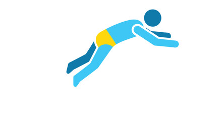 Abstract Swimmer Illustration in Motion Against a Dark Background with Vivid Colors