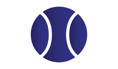 Simple dark blue tennis ball icon on white background