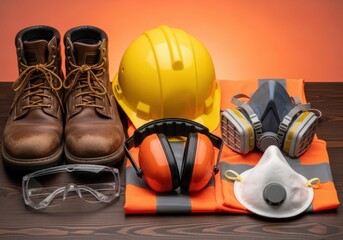 Construction worker safety gear and personal protective equipment