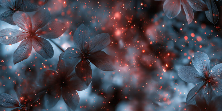Supernatural Y2K Flower Background with Dark Energy