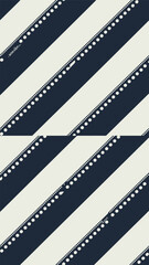 Obraz premium Diagonal stripes pattern with white dots on dark blue bands creating a repeating design element