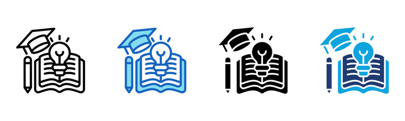 Education icon Multi Style Vector Illustration