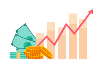Financial Growth Chart with Money Stack, Business Success Concept