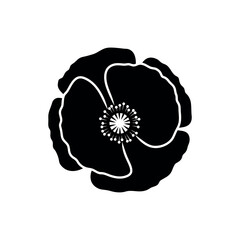Poppy Flower Icon Silhouette