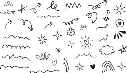 set of hand drawn arrows