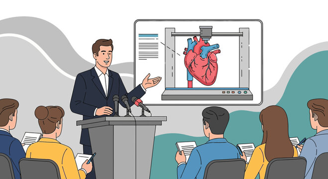 Conference presentation on 3D bio printing of human organs with an emphasis on heart creation