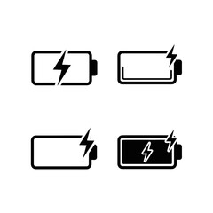 Battery Charging Status Icon Set in Minimalist Style  