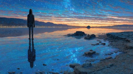 Fototapeta premium Minimal abstract background illustrating meditation and deep self reflection.