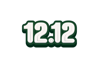 1212 Number Graphic with 3D Effect and White Outline on White Background