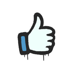 Graffiti style white like icon on a white background
