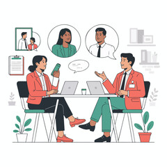 Online video conference business meeting