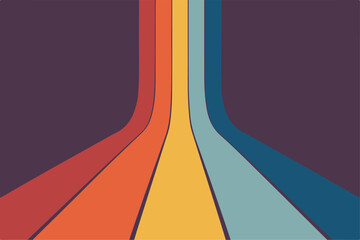 Retro Style Background with Colorful Lines for Graphic Design and Presentation Projects