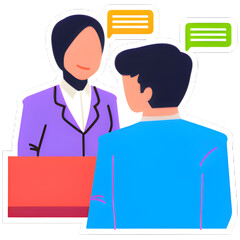Professional business communication and teamwork illustration vector