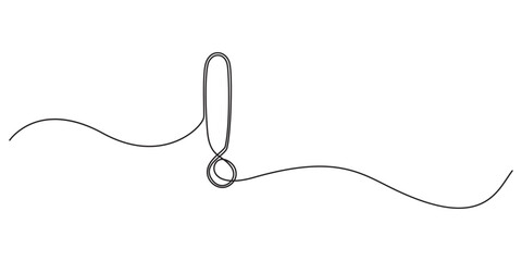 Exclamation mark continuous one line. Hand drawn black attention marks isolated on white background. Hands drawing graphic element important point. Idea symbol for design prints. Vector illustration