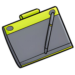 Graphic drawing tablet with stylus for digital art illustration
