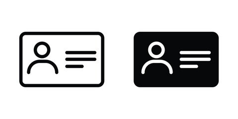 Id card icon set. Driver's license icon. Identification card icon vector. Identification card icon logo sign.