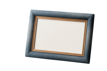 Stylish denim picture frame with natural wood accent adds a touch of rustic charm to any cherished memory or artwork display.