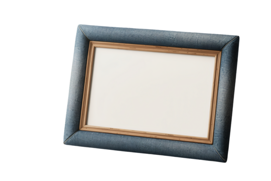 Stylish denim picture frame with natural wood accent adds a touch of rustic charm to any cherished memory or artwork display.