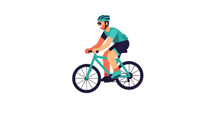 Fototapeta premium Cyclist Cycling on a Bicycle, Exercising, Recreational Activity, Fitness, and Cycling Sports