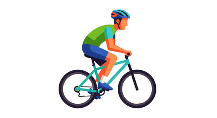 Fototapeta premium Cyclist Illustration Featuring an Athlete Riding Bicycle on Dark Background Motion Graphic