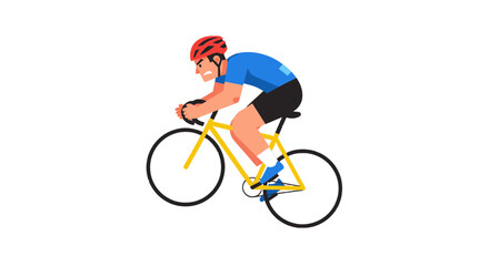 Fototapeta premium Cyclist In Action: A Determined Athlete Cycling Against a Bold Black Background