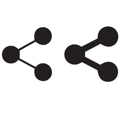 Black Share Symbol Silhouette Minimalist Icon for Networking, Social Media  UI Design