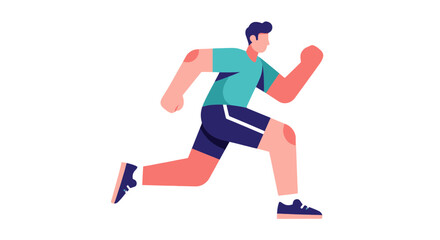 Fototapeta premium Energetic Athlete in Motion: A Dynamic Vector Illustration on a Black Background