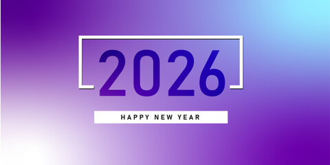 2026 new year logo text with gradient background