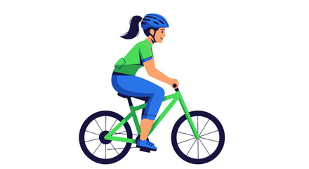 Woman Riding Bicycle Against Black Backdrop Depicting Sports And Leisure Activities