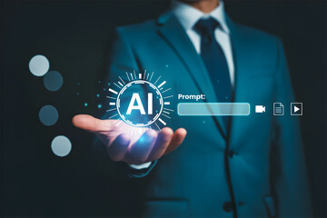 Artificial Intelligence Prompt Concept for Business Innovation and AI Technology Digital Transformation