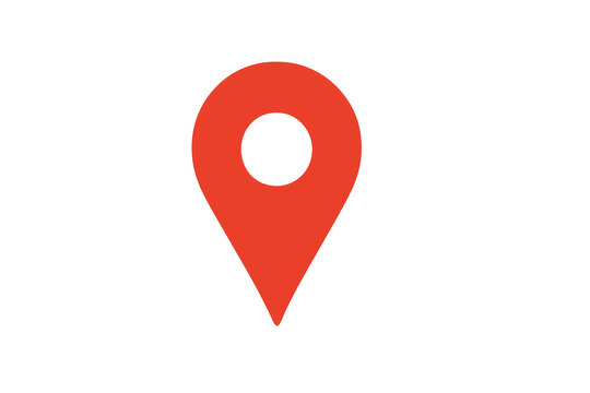 Red map pin icon representing a location, destination, navigation, marker, or point on a transparent background