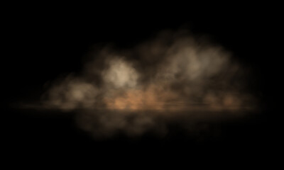 Fototapeta premium Swirling sandy clouds and flying dust in a desert storm.