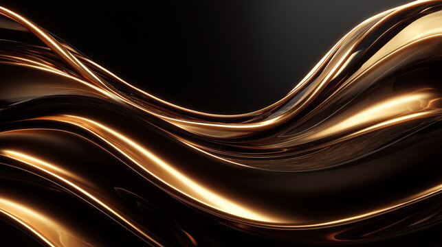 Gradient Metallic Waves - Abstract metallic waves with soft reflections. Elegant and futuristic look - Powered by Adobe