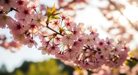 Close-up of Cherry Blossoms in Bloom.