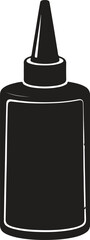Black glue bottle with pointed applicator tip white liquid vector illustration EPS file download.
