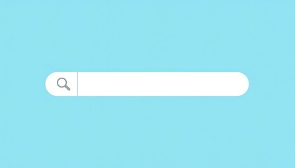 Simple search bar on a light blue background, featuring a magnifying glass icon at the left side of the input area