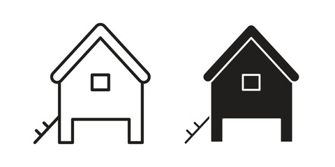 Chicken coop icon Illustrations, thin line symbol - editable stroke © iconic
