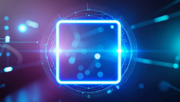 Abstract glowing futuristic CPU chip technology with cyber elements