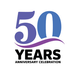 A celebratory graphic displays the number '50' in large, stylized font, signifying a 50-year anniversary celebration with the words 'YEARS' and 'ANNIVERSARY CELEBRATION' below.