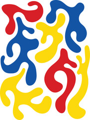 COLOR FUL hand drawn greasy drops liquid shapes background 