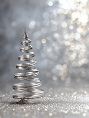 Obraz premium christmas tree on silver bokeh background no logos no brands ar 34