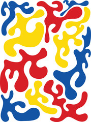 COLOR FUL hand drawn greasy drops liquid shapes background 