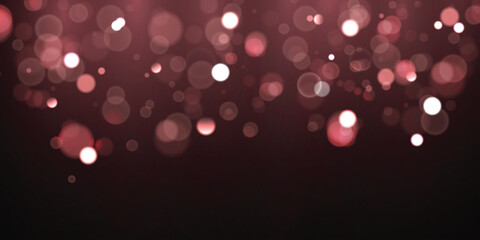 Sparkling golden particles, glowing bokeh lights isolated on dark transparent background	
