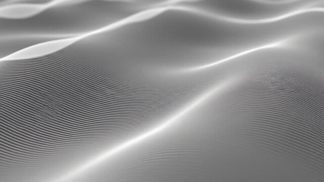 Abstract grey wave pattern smooth, flowing surface, 3D render, digital art, texture