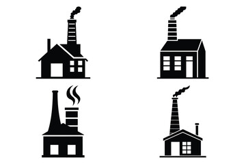 chimney vector icon icon set, black color and white background